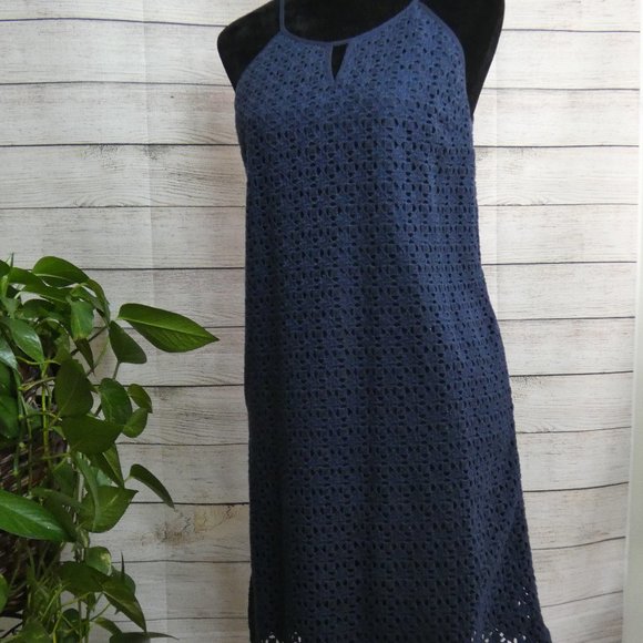 LUCKY BRAND Blue Halter top Dress Size Medium - Picture 2 of 10
